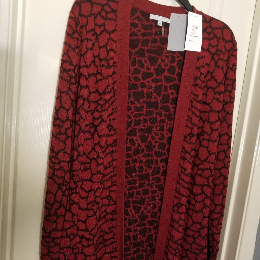 Alberto Makale medium cranberry and black sweater